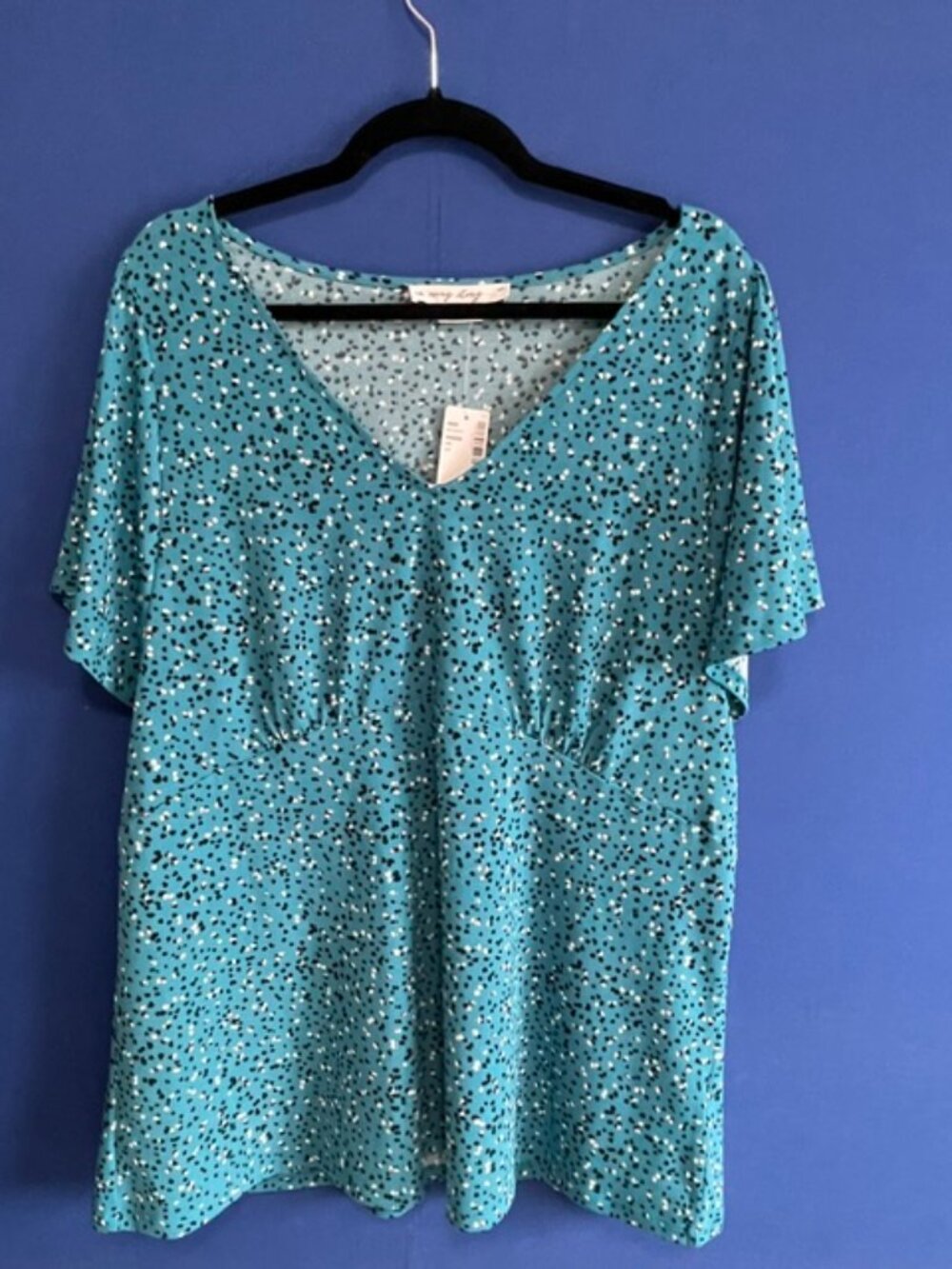 Teal Speckled Casual Tunic Top - Size 1X (NWT)